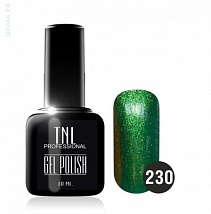 TNL Gel Polish Гель-лак №230 изумруд с блестками, 10 мл.